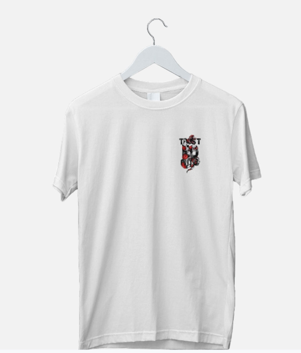 front and back print oversized tee -"trust no one - snake"