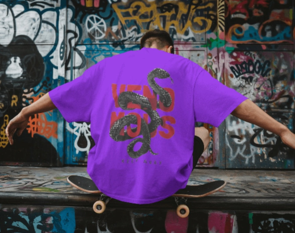 oversized tee - "venomous - snake"