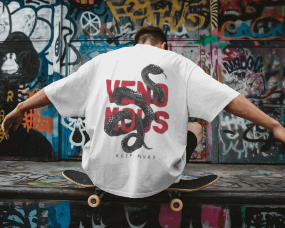 oversized tee - "venomous - snake"