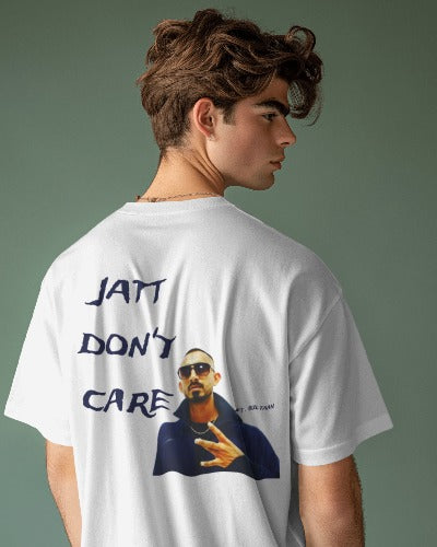 oversized tee - "jatt don't care"
